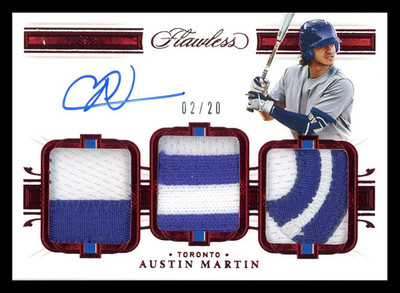Austin Martin 2021 Flawless #TPA-AM Ruby Triple Patch Auto /20 Toronto