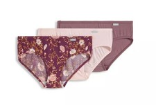 New Jockey Women's size 8 Bikini Underwear Supersoft Comfy 3 Pack Pink Floral