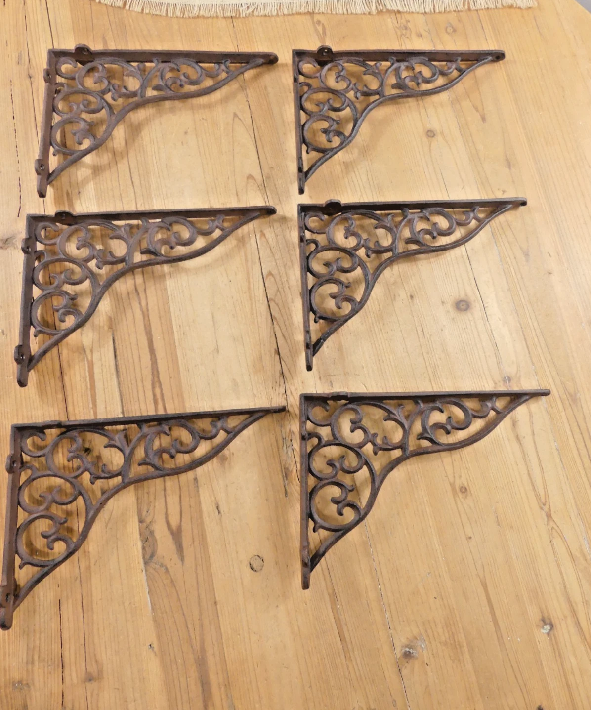 6 Large Shelf Braces Wall Brackets Cast Iron Brackets Vine Garden Corbels Rustic
Opens in a new wind