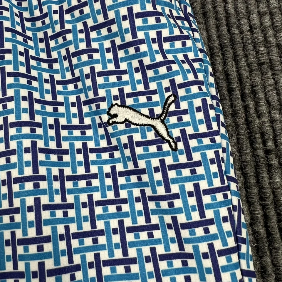 Pantalones de golf Puma para mujer 14 azules blancos geométricos elásticos pantalones de rendimiento Foto 3 de 4