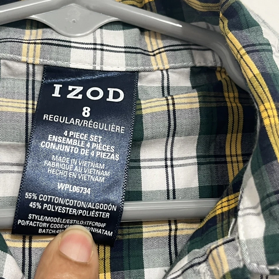 Camisa IZOD Niños Abotonada Algodón Poli Multicolor Cuadros Manga Larga Talla 8 Foto 3 de 3