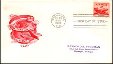 Scott C41 6 Cents Cargo Plane Fulton FDC Typed Address Planty C41-12