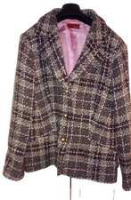 HAMMER DESIGNER CHECK BLAZER WOOL BLEND TWEED STYLE JACKET PLUS SIZE 20