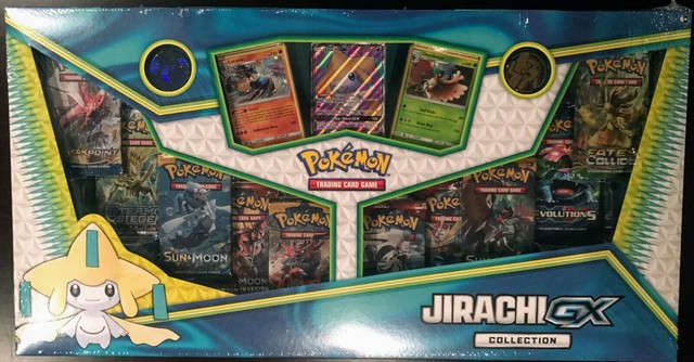 Pokemon TCG Jirachi GX Collection Box-full Art Card 10 Booster Backs