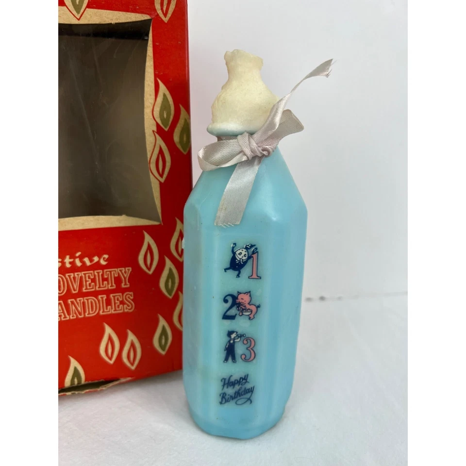 De Colección Biberón Azul Vela de Cumpleaños Mediados de Siglo Novedad Humpty Dumpty Foto 2 de 4