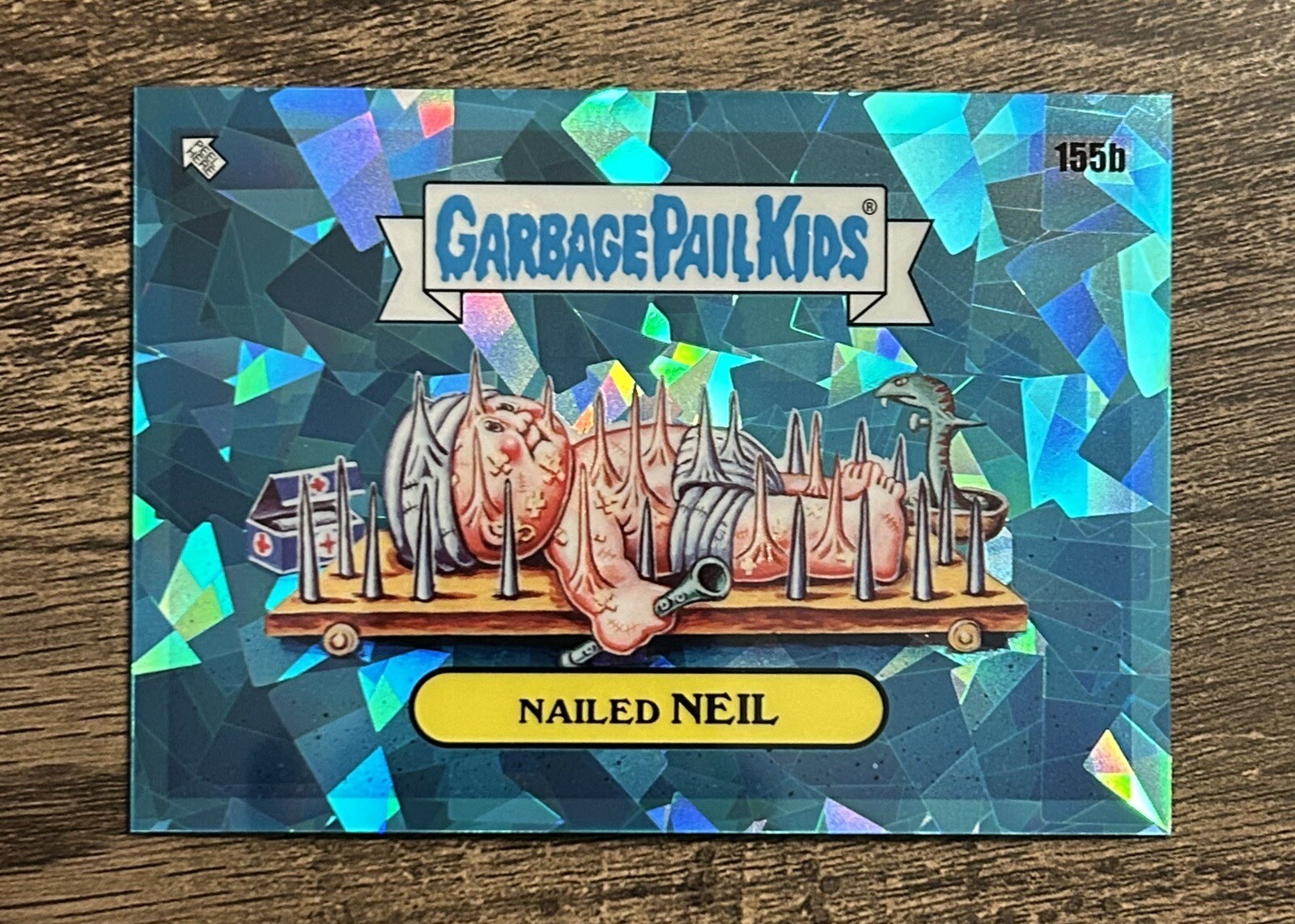 2021 Topps Garbage Pail Kids Sapphire Edition Aqua #155b Nailed Neil front