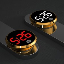 Mini Led Digital Clock Car Internal Stick-on Watch Auto Ornament Accessories