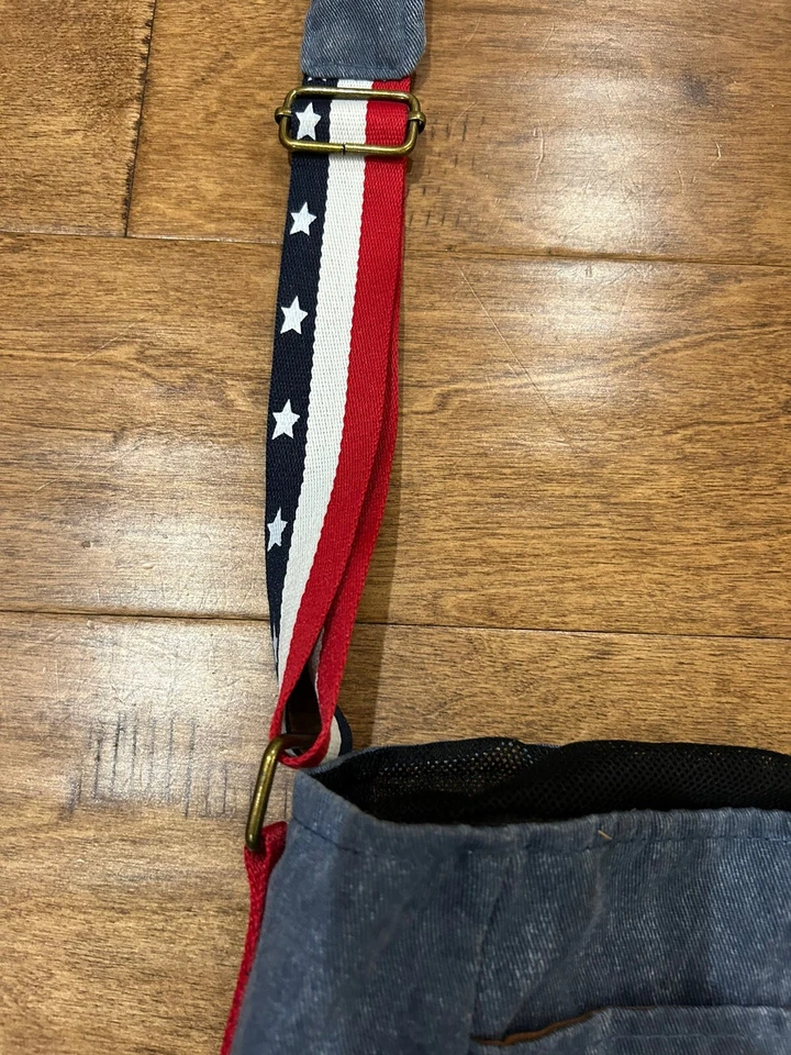 狗 Lemi 吊带托特包网眼上衣牛仔侧美国国旗拉绳 — 第 3/4 张图片