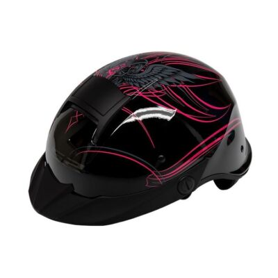 ls2 black chrome rebellion helmet 590-1083 Helmets Motorcycle Half COMFORT Technologically advanced half shell with roll LS2 Helmets Warrior Krome Assault
