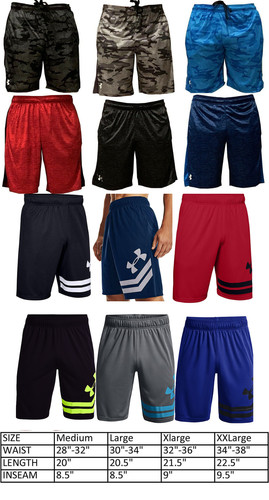 Under Armour Heat Gear Men's Athletic Shorts Gym Basketball Training Drawstring 