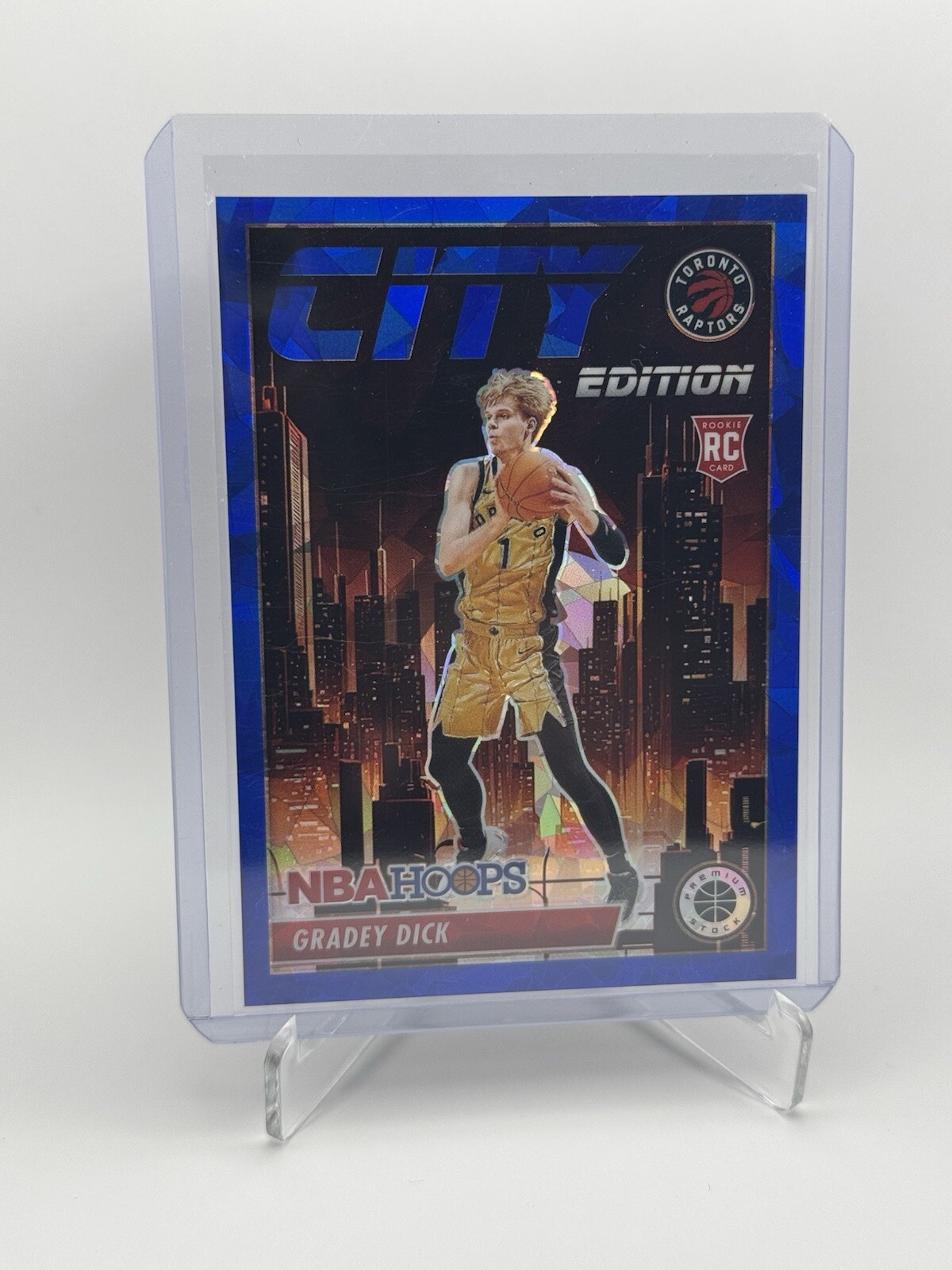 2023-24 NBA Hoops Premium Stock Gradey Dick City Edition Blue Ice /99 Rookie RC
