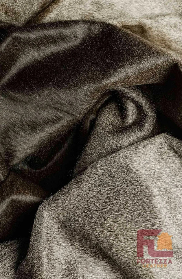 Alfombra de cuero de vaca gris | Calidad premium | Extra grande 6' x 7'-8' Foto 4 de 4