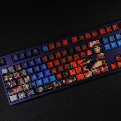 Keycaps PBT Demon Slayer Kamado Nezuko 108 Tasti – Per Tastiera Cherry MX – Regalo Anime - Foto 3