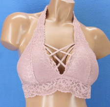 Victoria's Secret PINK Lace Unlined Halter Bralette Bra Size XS C1659