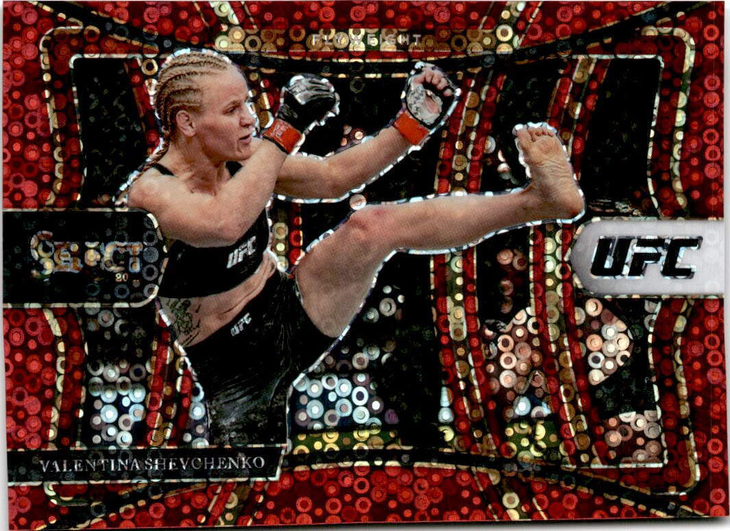 2021 Panini Select UFC #129 Valentina Shevchenko Red Disco Prizms #/199