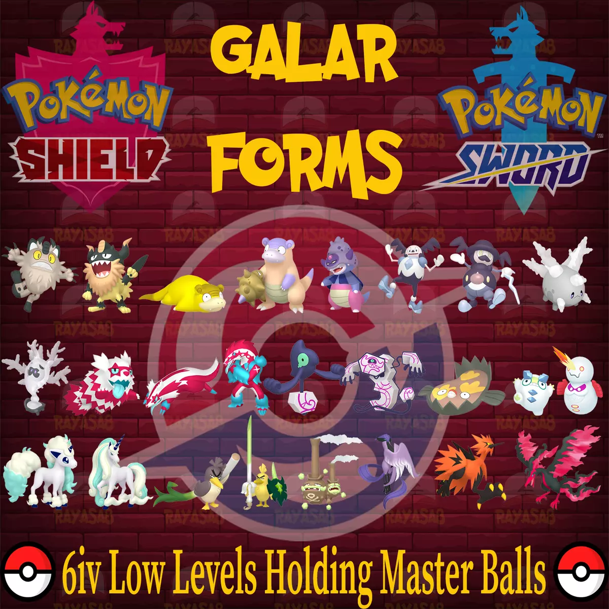 Shiny Galarian Legendary Birds for Pokemon Sword and Shield + 3 Masterballs