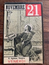 Santa Agnes Virgin, Saint Card Of The Day Friday 21 November 1937