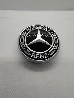 Logo Capot Mercedes Benz NOIR 57mm Emblème CLASSE C E CLK S Neuf