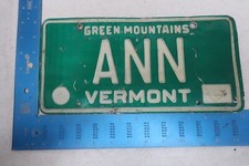 Vermont VT License Plate Tag Vanity Anne Girls Name First Annette ANN #1