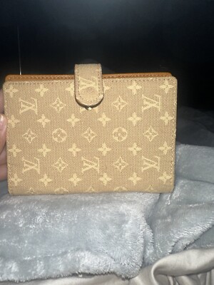 Louis Vuitton LV mini agenda PM lin pocketbook passport holder authentic
