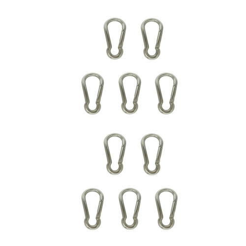 10 PC Boat Marine SS316 Spring Snap Hook Carabiner 3/8" WLL 400 LBS Capacity - Picture 1 of 2