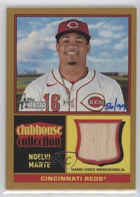2025 Topps Heritage Clubhouse Collection Relic Gold 56/99 Noelvi Marte y8x