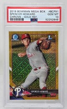 2018 Bowman Chrome Gold Refractor SPENCER HOWARD RC CARD /50 PSA 10 GEM MINT