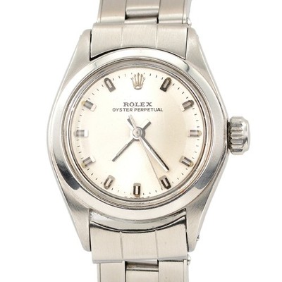 Ladies Vintage Rolex Oyster Perpetual 6618 Stainless Steel Watch w/ Silver Dial