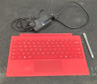 Genuine Microsoft Surface 1724 Red Keyboard Charger & Pen