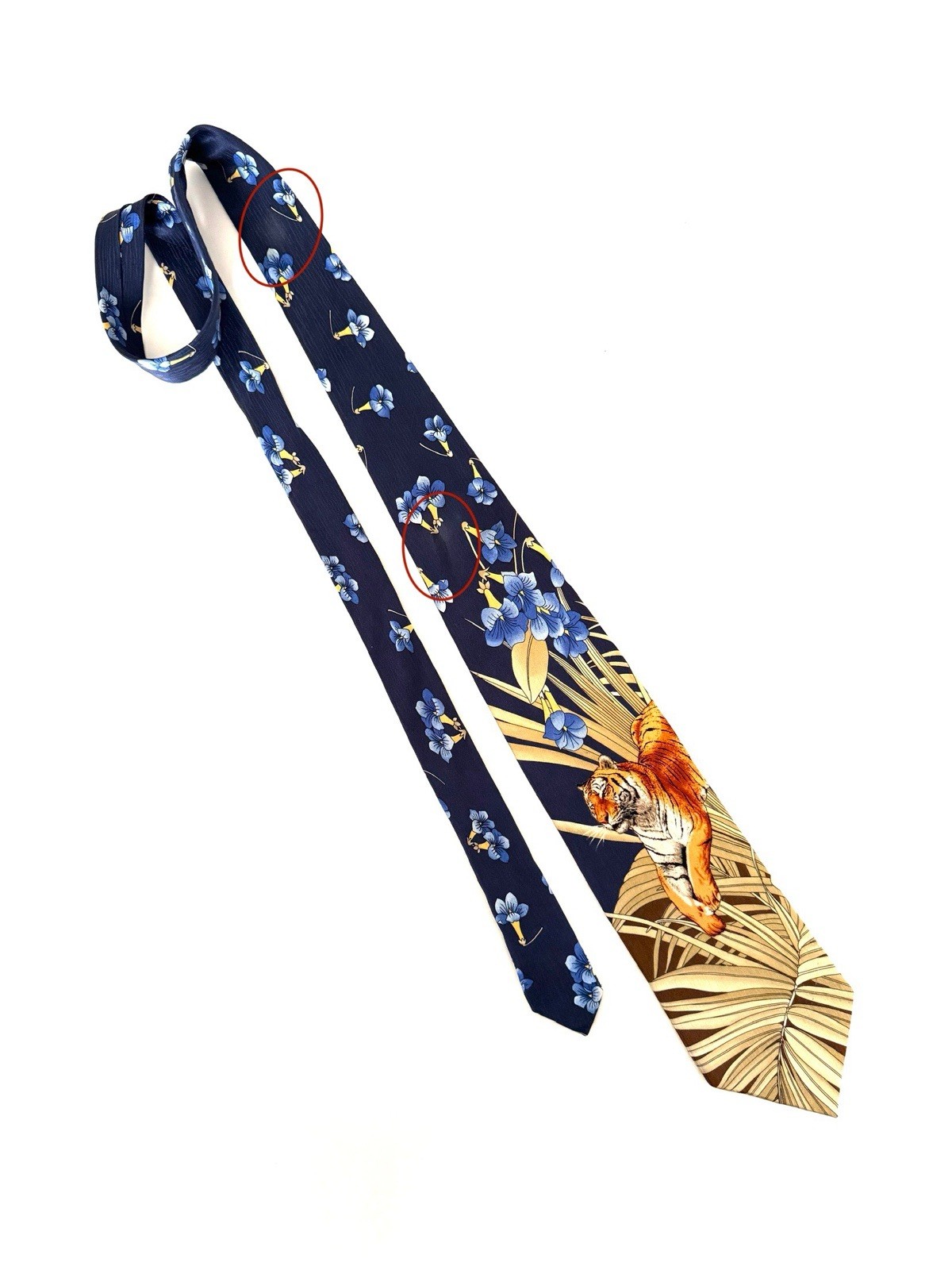 Leonard Paris Tie 100% Silk Neck Tie.  Made In Italy. Authentic. Tiger.