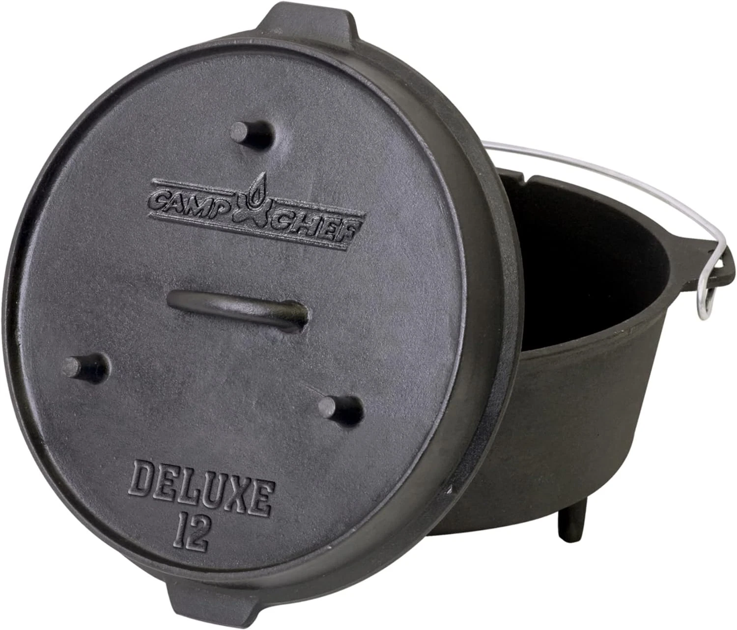 DO-12 Pre Seasoned Cast Iron Dutch Oven, Black
