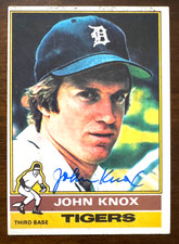 1976 Topps JOHN KNOX Autographed Baseball Card #218 TIGERS