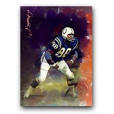 John Mackey #3 Art Card Limited 24/50 Edward Vela Signed (Baltimore Colts)