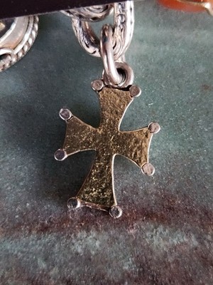 Konstantino Gold & SSliver Braclet Charm Cross Pendant