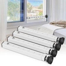 4 Pcs White Adjustable Short Window Security Lock Bars 11 To 18 Inches