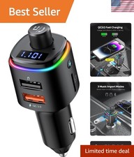 Advanced Bluetooth Car Adapter with 7 LED Colors  Noise-Cancellation Technology