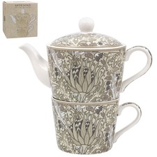 William Morris Christmas Artichoke Tea for One – Festive Teapot and Cup Set w...