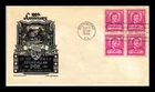 US COVER EDGAR ALLAN POE FDC SCOTT 986 BLOCK OF 4 STAEHLE CACHET CRAFT ADDRESSED