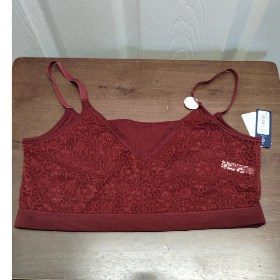 Bralette reversible Gap Body nuevo con etiquetas para mujer talla mediana cabernet encaje respiración suave Foto 4 de 4