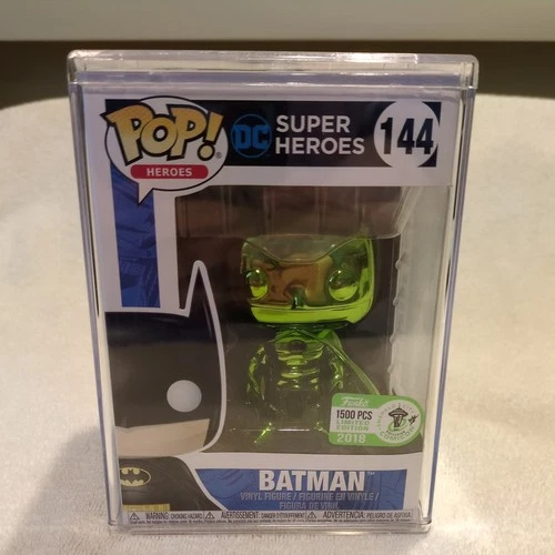 Funko Pop DC Universe Batman Green Chrome Emerald City Comic ECCC + Hard Case