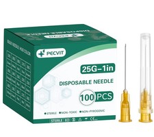100Pack 25Ga 1 inch Needles 25mm Luer Lock Lab Dispensing 25G 1