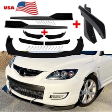 For Mazda Front Bumper Lip Chin Spoiler Body Kit Splitter Side Skirt