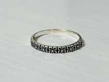 Sterling Silver 2.4mm Floral Band Ring