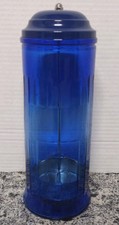 Coca Cola Company Blue Recycled Glass Straw Dispenser Rare Vintage Retro