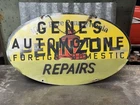 Pennzoil Gene’s Automotive Repair Double Sided Hanging Sign Gas Oil Vintage