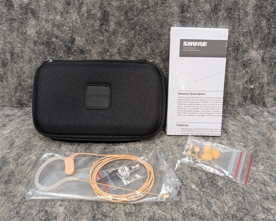 Shure Microflex MX153 Earset Headworn Mic, Tan, Omnidirectional Mic MX153T/O-TQG