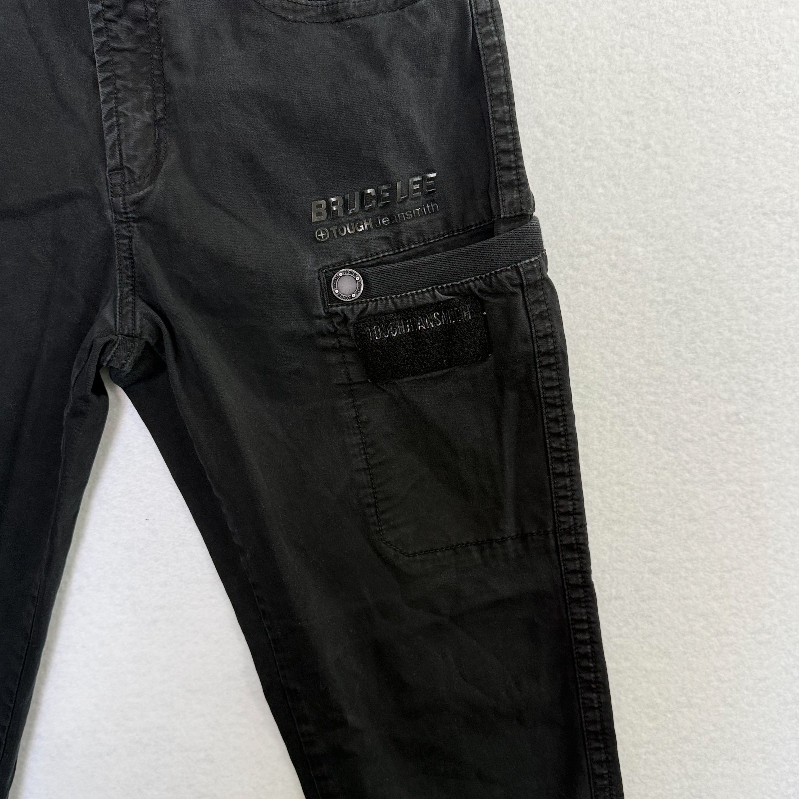 Rare Tough JeanSmith x Bruce Lee Collab Black Jogger Y2K Pants Men’s Size 30 image 5