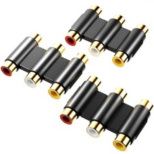 BERLAT RCA Female to Coupler, Gold Plated 32mm x 27mm x 11mm, Black