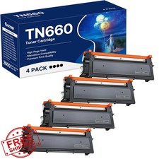 TN660 Toner Cartridge Black 4 Pack - High Yield for Brother MFC HL Printers