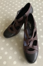 PAM PROJECT Ladies 1920s Style Mary Jane Leather Shoes - Black Brown - UK 6